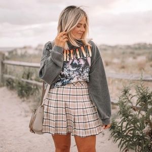 Nasty Gal Plaid Pleated Mini Skirt in Yellow